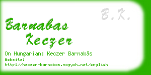 barnabas keczer business card